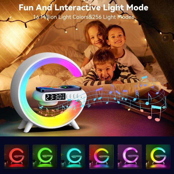 g63 bluetooth speaker atmosphere light wireless charger bedside music wake up light bluetooth sound multiple light modes