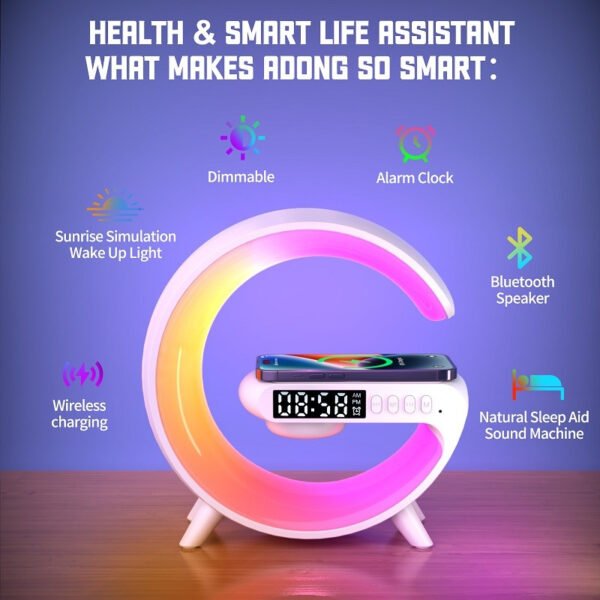 g63 bluetooth speaker atmosphere light wireless charger bedside music wake up light bluetooth sound multiple light modes
