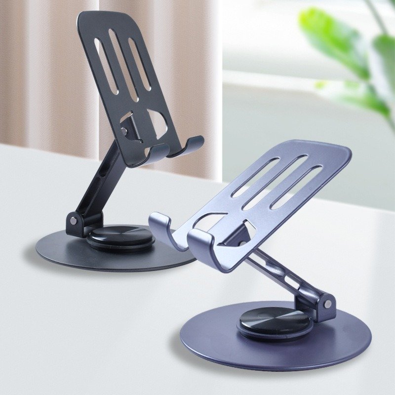multi angle 360° rotating metal phone & tablet stand | foldable, universal & elegant