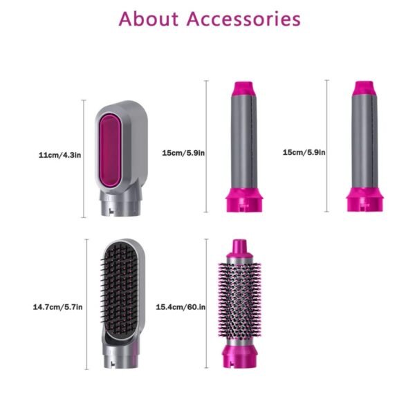 5 in 1 electric hair dryer brush kit i blow dryer, straightener, curler & volumizer (random color)