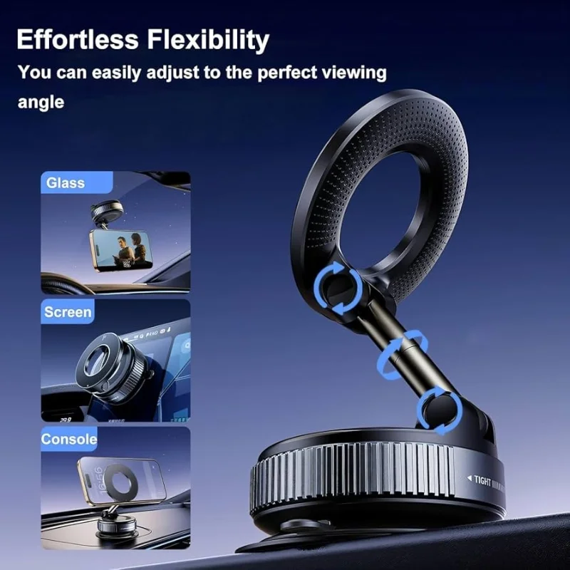 Foldable Magnetic Car Phone Holder | 360° Rotating Suction Mount | Universal