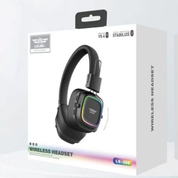 Lelisu LS-258 Wireless Stereo Headphones | Bluetooth 5.4 Over-Ear Headset with Type-C Charging & LED Lights - Image 3