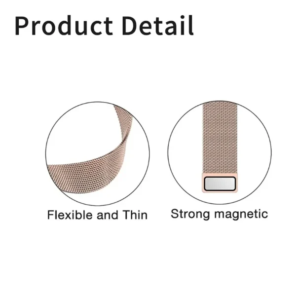 Pale Rose | Apple Watch Milanese Magnetic Loop Strap | Stainless Steel Band  | 42mm / 44mm / 45mm - Image 3