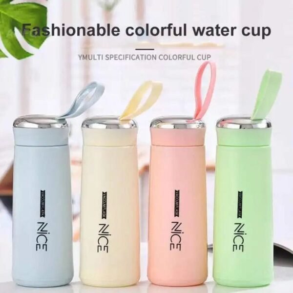 nice bottle | 400ml mini flask glass water bottle with vacuum insulation | temperature resistant | random colors