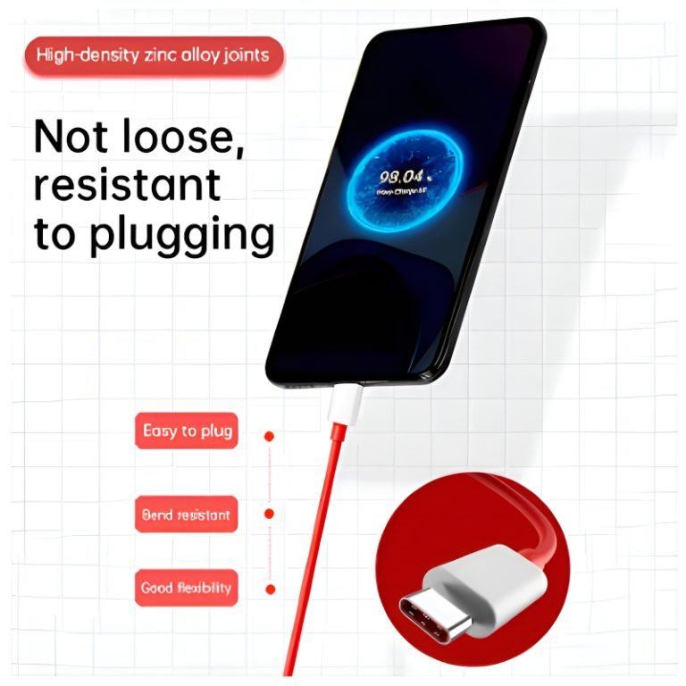 oneplus 65w warp charge power adapter with type c to type c fast charging cable