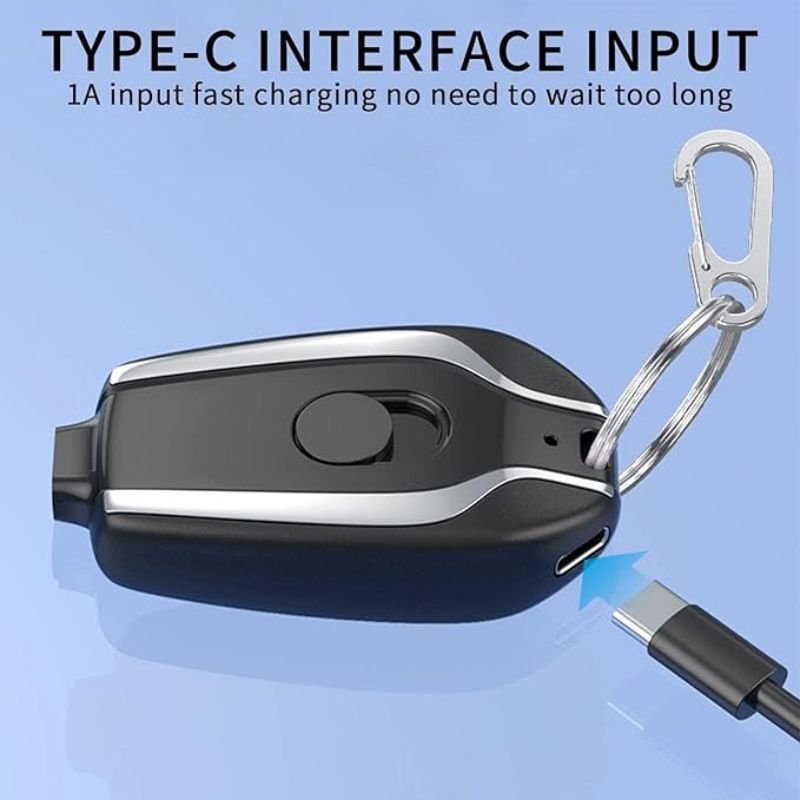 mini keychain power bank | ultra compact 1500mah emergency charger for phones & gadgets