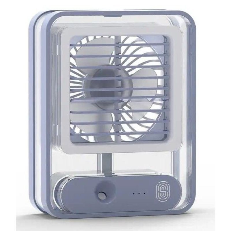 portable usb air cooler fan – 3 speed, mist spray, rechargeable | random color