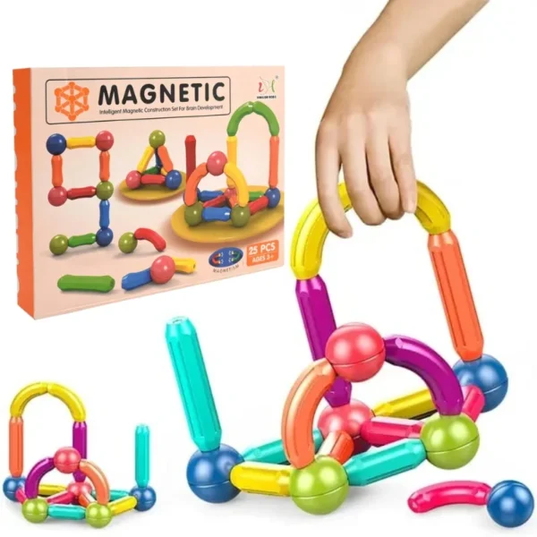 25 Pcs Magnetic Building Blocks Toy | Educational Magnetic Rods and Balls - Image 5