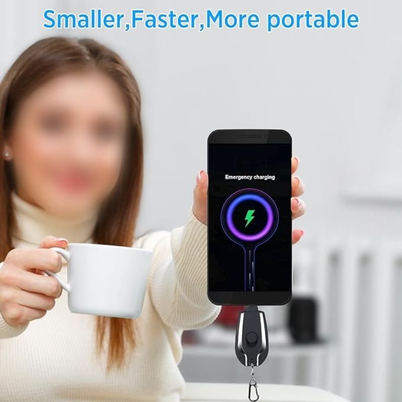 mini keychain power bank | ultra compact 1500mah emergency charger for phones & gadgets