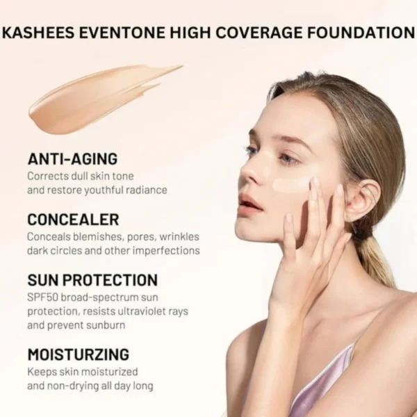 kashees eventone liquid foundation | high coverage | 30ml