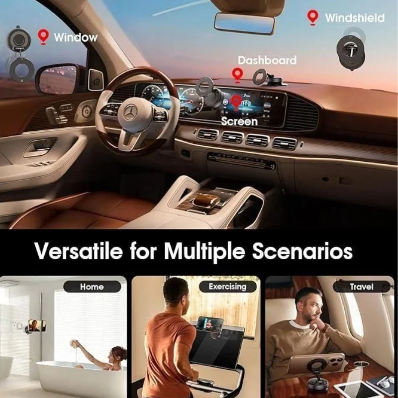 Foldable Magnetic Car Phone Holder | 360° Rotating Suction Mount | Universal - Image 6