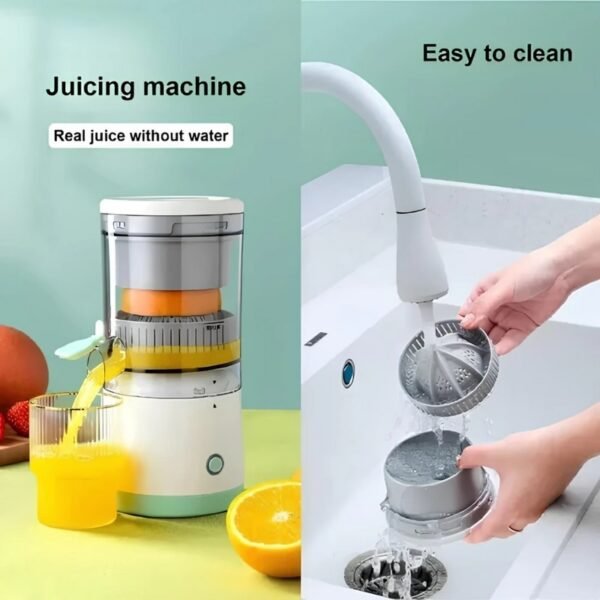 portable electric citrus juicer | usb rechargeable, hands free orange & lemon juice extractor, easy to clean