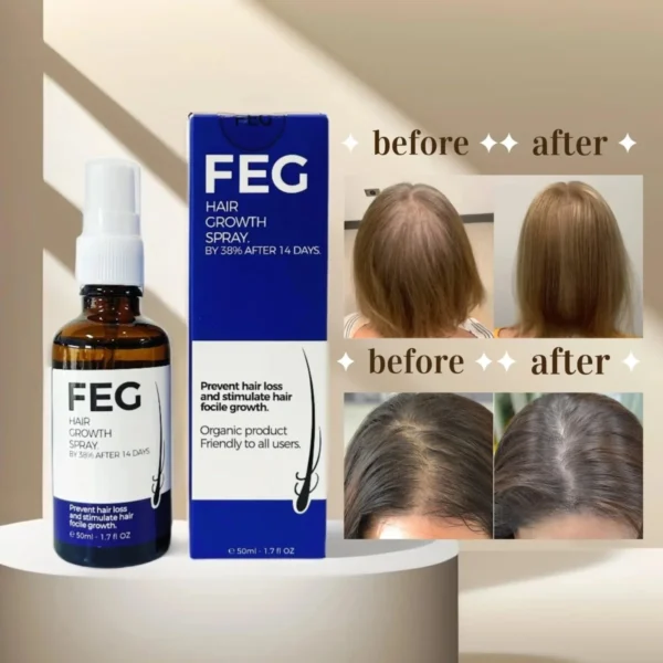 FEG Hair Growth & Anti-Hair Loss Serum – 50ml | FEG Plus Hair Growth Spray in Pakistan | Fast Regrowth & Anti-Hair Fall Solution - Image 2
