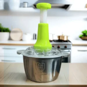 2L Manual Food Chopper | Stainless Steel Bowl & 4 Blades