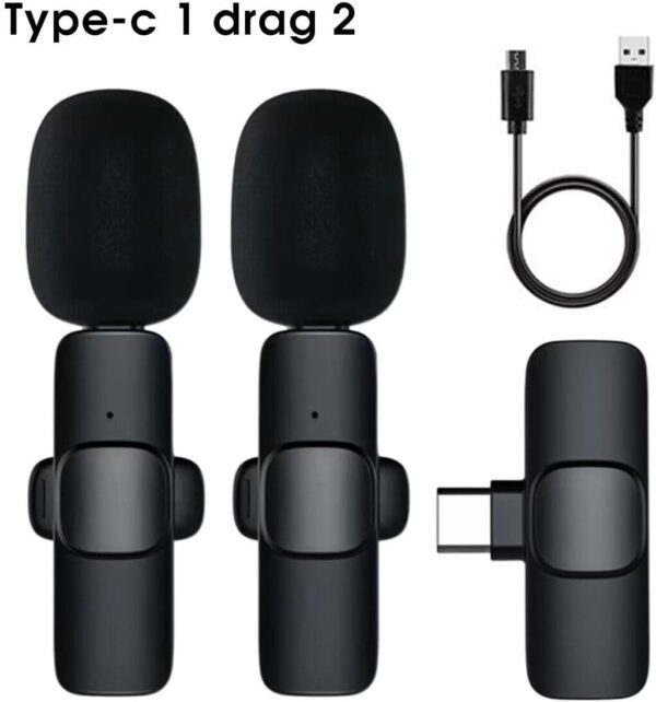 k9 dual wireless lavalier microphone | plug & play usb type c & ios mic with auto sync & noise reduction