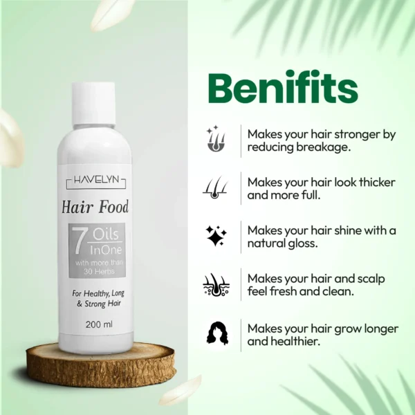 Havelyn Hair Food Oil 200ml | 7 Oils in One with 30+ Herbal Extracts for Strong & Healthy Hair - Image 9