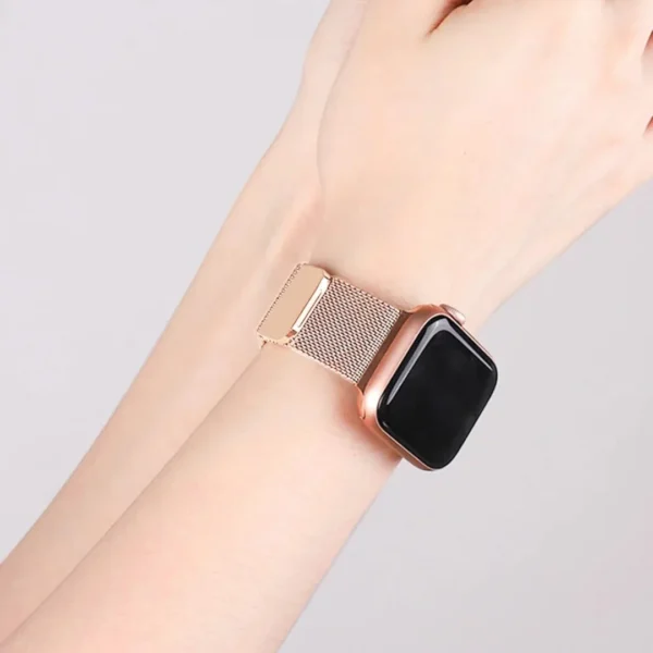 Rose Pink | Apple Watch Milanese Magnetic Loop Strap | Stainless Steel Band  | 42mm / 44mm / 45mm - Image 3