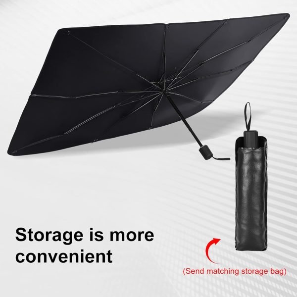 foldable car windshield umbrella sunshade | uv protection + heat blocker for all vehicles