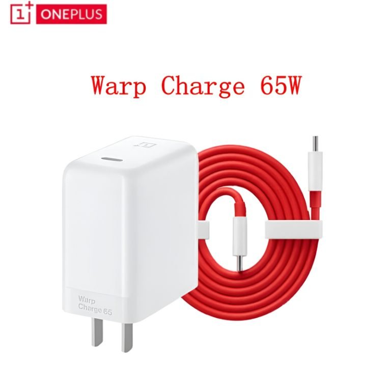 oneplus 65w warp charge power adapter with type c to type c fast charging cable