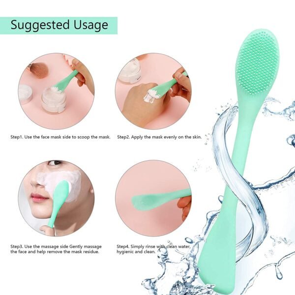 double ended silicone face mask & cleansing brush | soft, reusable skin care applicator tool (pack of 2)