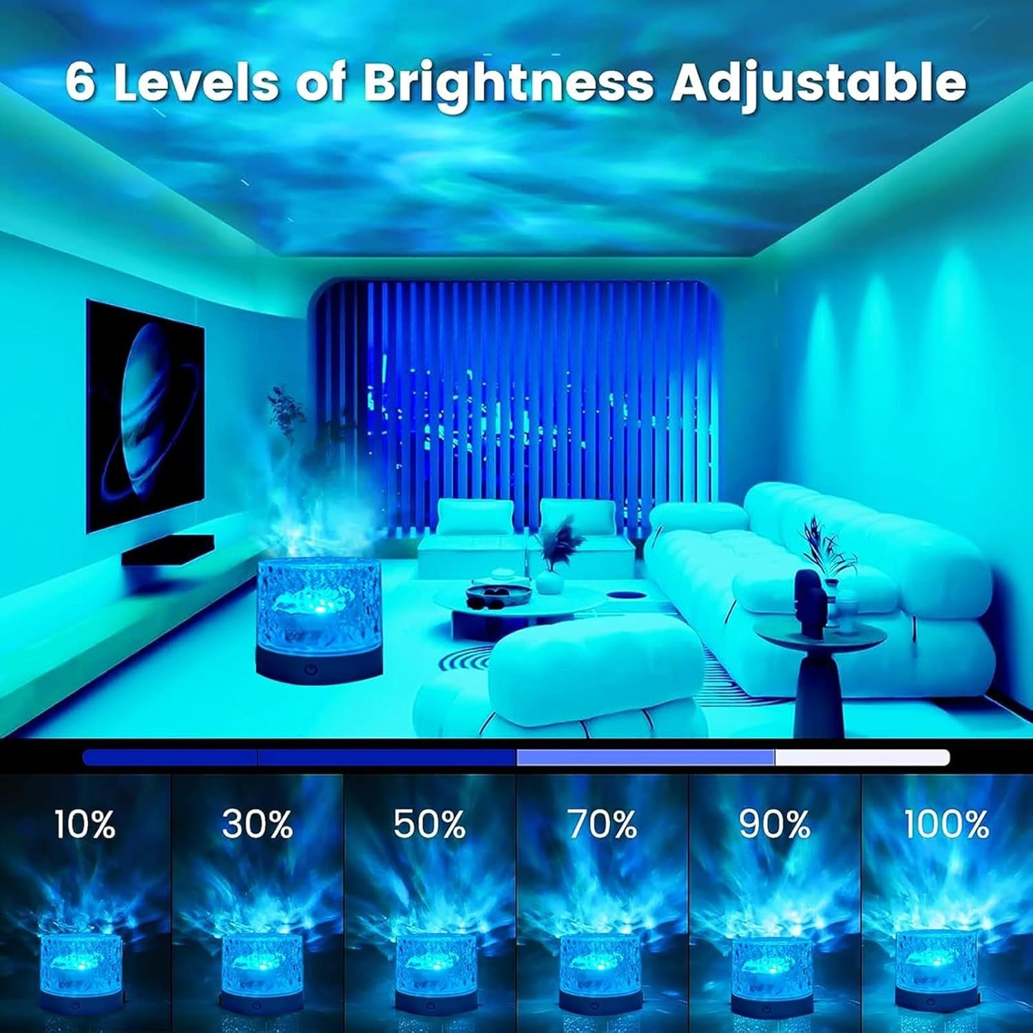 water ripple lamp | 16 color rotating night light