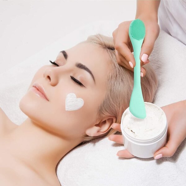 double ended silicone face mask & cleansing brush | soft, reusable skin care applicator tool (pack of 2)