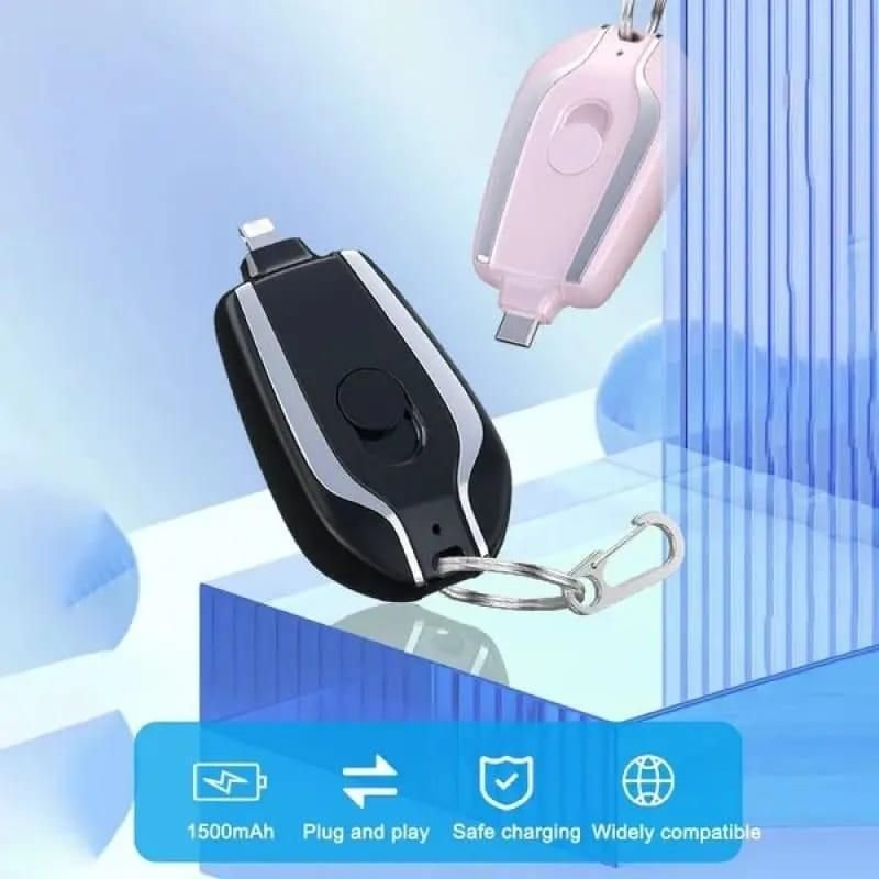 mini keychain power bank | ultra compact 1500mah emergency charger for phones & gadgets