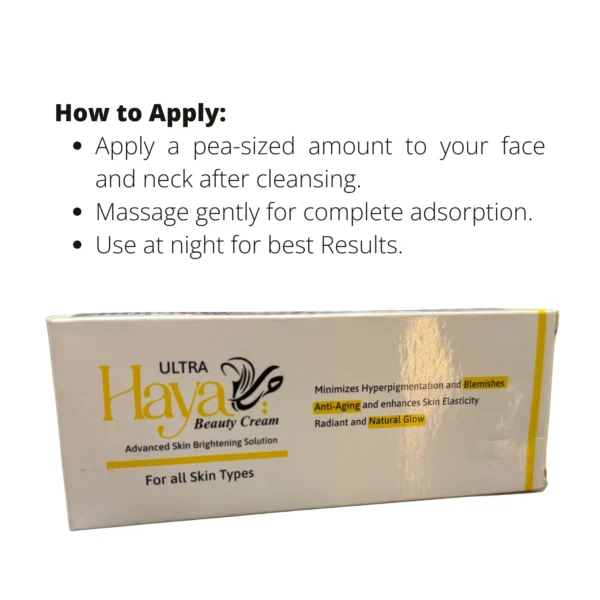 Haya Ultra Beauty Cream | Advanced Skin Brightening Solution for All Skin Types 30gm - Image 7