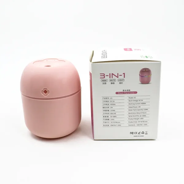 usb portable air humidifier | 3 in 1 humidifier, mute & light | for home, office & car mist air fresheners