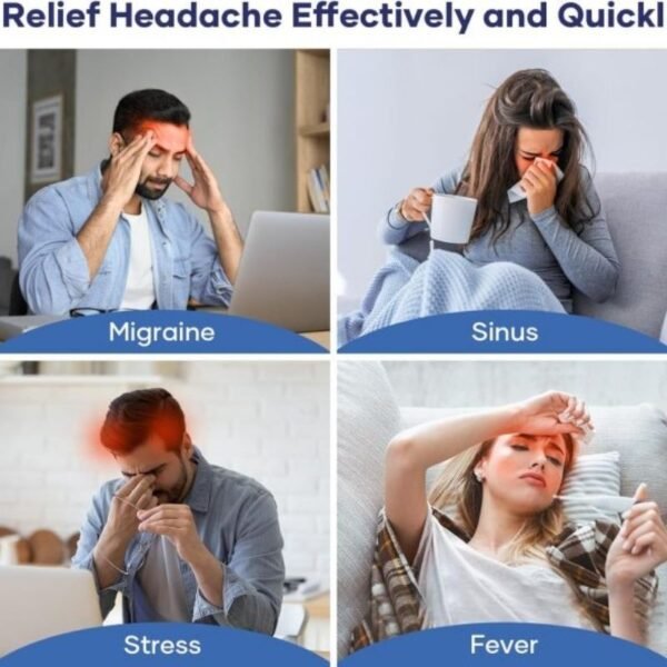 headache relief cap – hot & cold gel therapy for migraine, tension & puffy eyes | random color