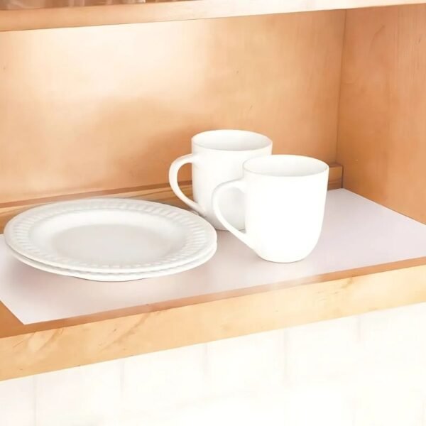anti slip fridge & shelf mat | waterproof & washable sheet for kitchen, drawer, cabinet use | white color