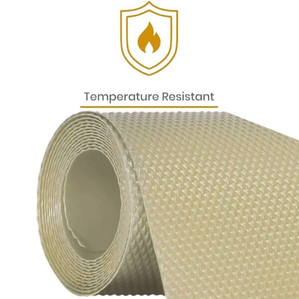 anti slip fridge & shelf mat | waterproof & washable sheet for kitchen, drawer, cabinet use | beige color