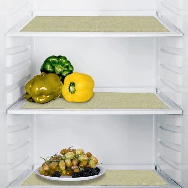 anti slip fridge & shelf mat | waterproof & washable sheet for kitchen, drawer, cabinet use | beige color