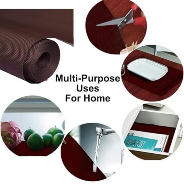 anti slip fridge & shelf mat | waterproof & washable sheet for kitchen, drawer, cabinet use | brown color