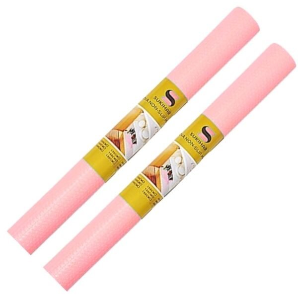 anti slip fridge & shelf mat | waterproof & washable sheet for kitchen, drawer, cabinet use | pink color
