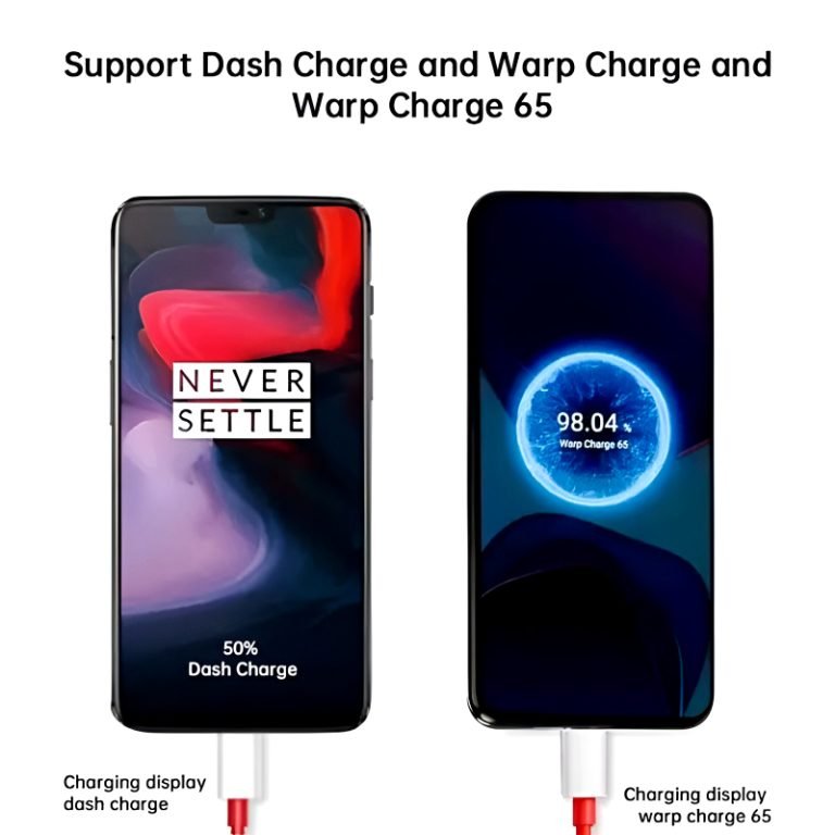 oneplus 65w warp charge power adapter with type c to type c fast charging cable