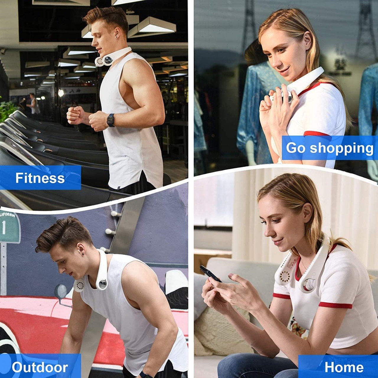 portable neck fan | bladeless hanging neck fan