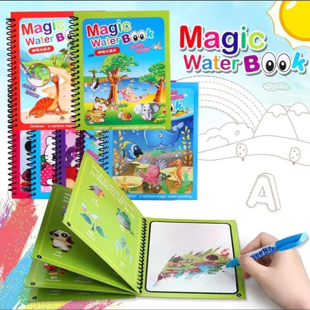magic colouring book with water pen | mess free fun for kids