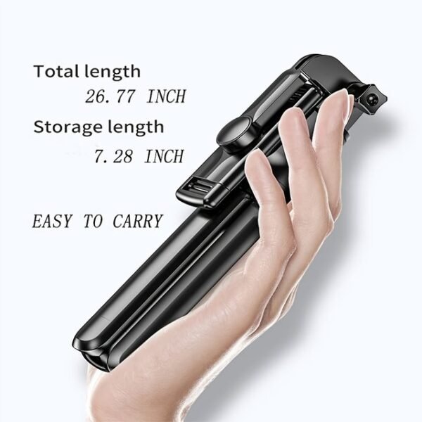 r1s bluetooth selfie stick tripod with remote control | 360° foldable selfie rod for phone & action camera with led light
