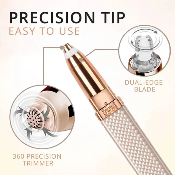 2 in 1 flawless facial hair remover & eyebrow trimmer | usb rechargeable, painless & portable | random color