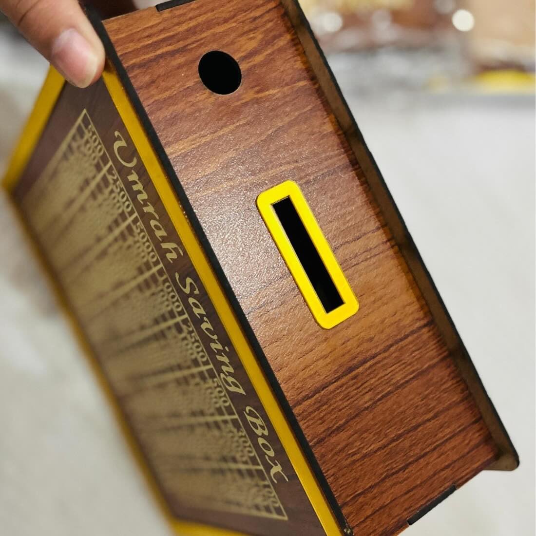 umrah saving box – premium wooden | save pkr 210,000 in 280 days