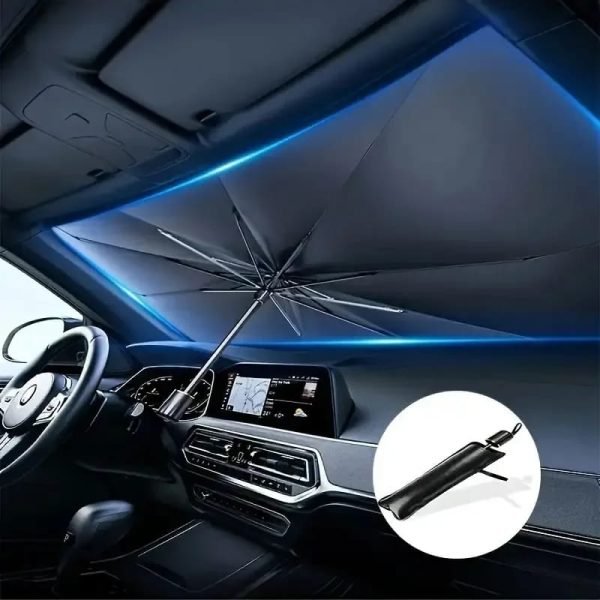 foldable car windshield umbrella sunshade | uv protection + heat blocker for all vehicles
