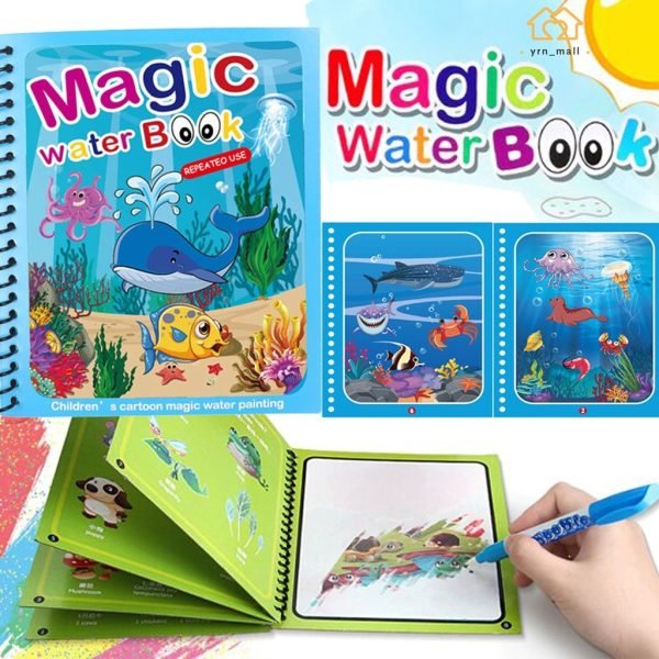 magic colouring book with water pen | mess free fun for kids